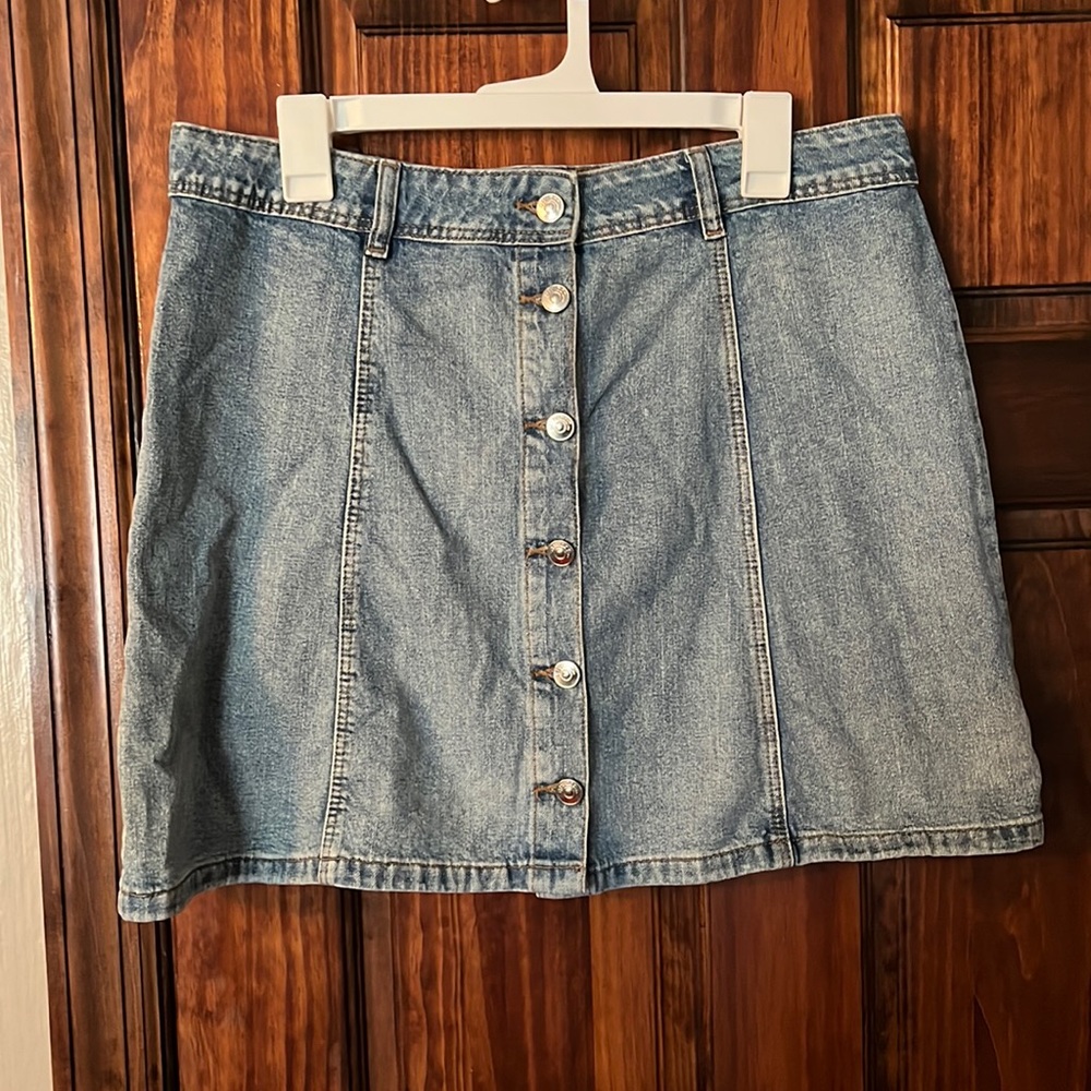 Button Down Jean Skirt
